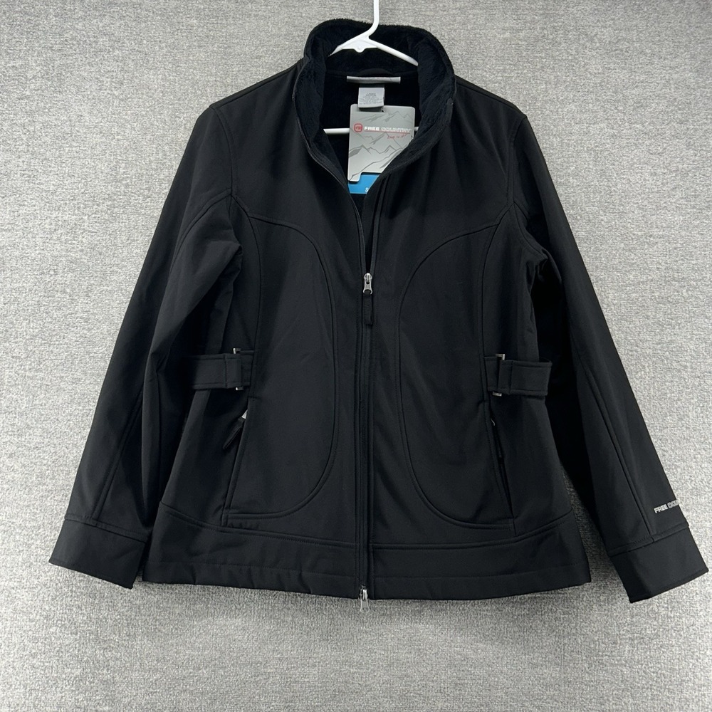 Free‎ Country Soft Shell Jacket Women Size Medium Black Outdoor NEW